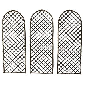 best-wooden-fence-trellis Set of 3 Curved Willow Trellis
