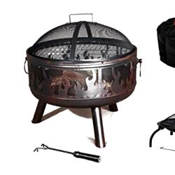 best fire pit TAOTAO Texas Steel Fire Pit with Chromed Grill