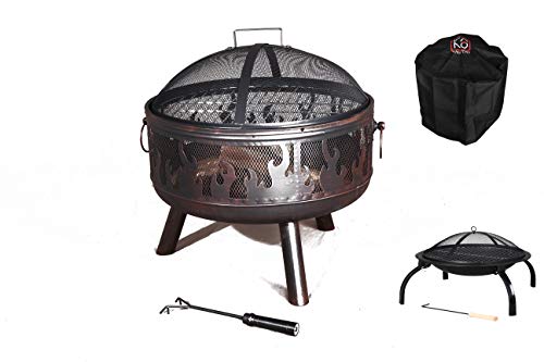 best fire pit TAOTAO Texas Steel Fire Pit with Chromed Grill