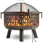 best fire pit VonHaus Geo Fire Pit Bowl with Spark Guard & Poker