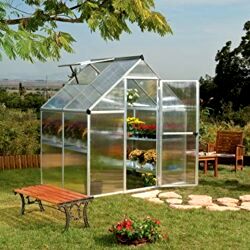 best polycarbonate greenhouses Palram Mythos Silver Greenhouse (6x4)