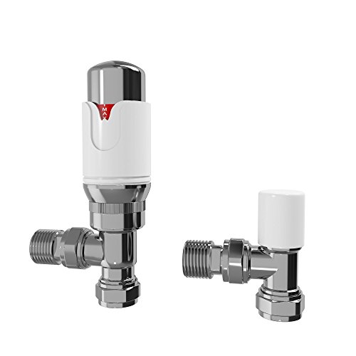 best thermostatic radiator valve iBathUK White Thermostatic Towel Radiator Valves