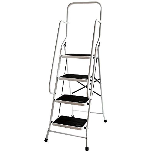 Home Vida Folding Four Step Ladder with Safety Handrail