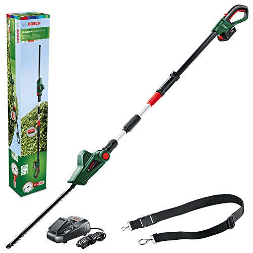 best telescopic pole hedge trimmers Bosch Universal Cordless Pole Hedge Trimmer 18