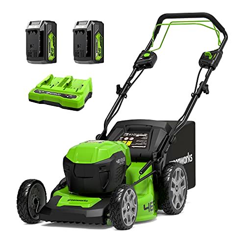 the best lawn mowers for large gardens Greenworks GD24X2LM46SPK4X Self Propelled Cordless Lawnmower