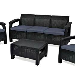 best rattan furniture Keter Corfu Outdoor Rattan Sofa Furniture Set