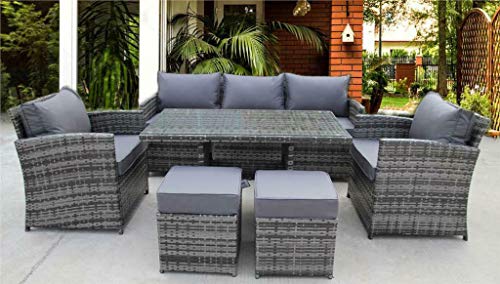 best rattan furniture UK Leisure World Rattan Garden Furniture Set