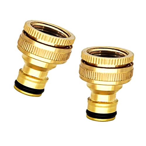 deal 2 Pcs Outside Tap Connector Brass Hose Adapter,3/4 and