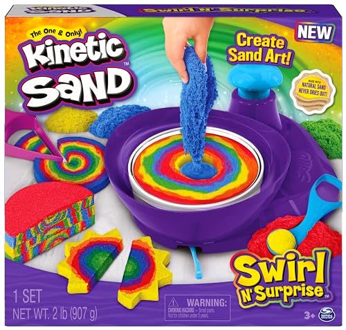 deal Kinetic Sand, Swirl N’ Surprise Playset with 907g