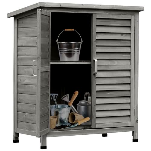 deal Outsunny Garden Shed Wooden Garden Storage Shed 2 Door