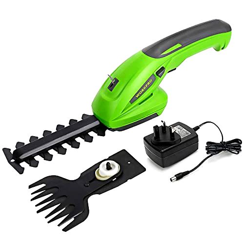 deal WORKPRO 7.2V 2-in-1 Cordless Hedge Trimmer & Grass