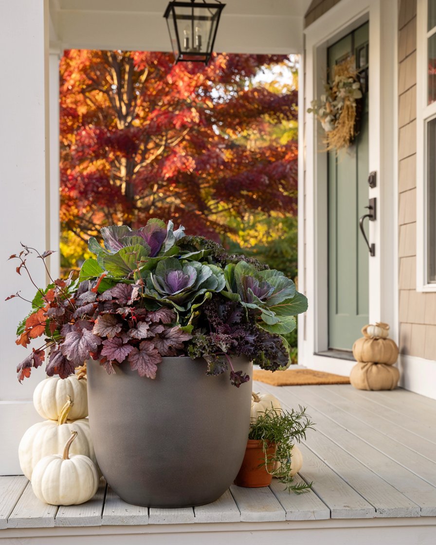 Heuchera as a fall planter idea